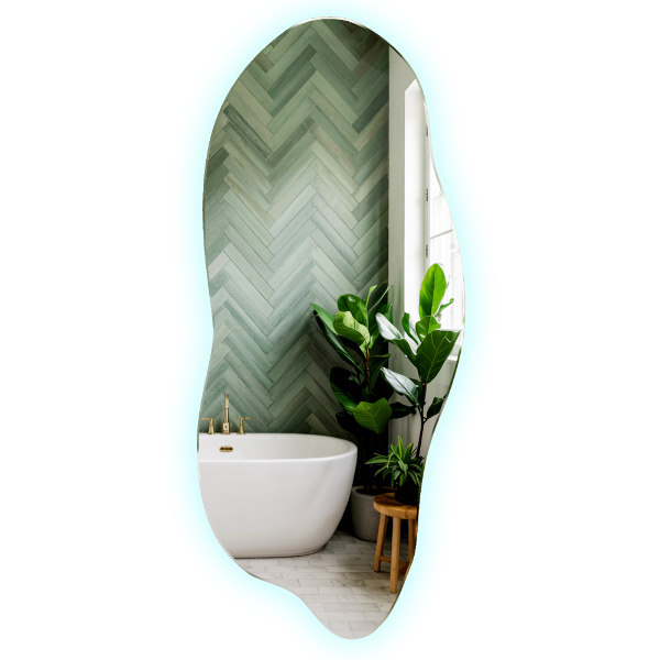 Ledes szimmetria nélküli tükör 35x80 cm