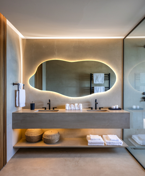 Ledes szimmetria nélküli tükör 45x100 cm