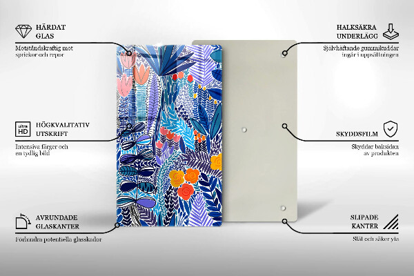 Üveg vágódeszka Festett rét