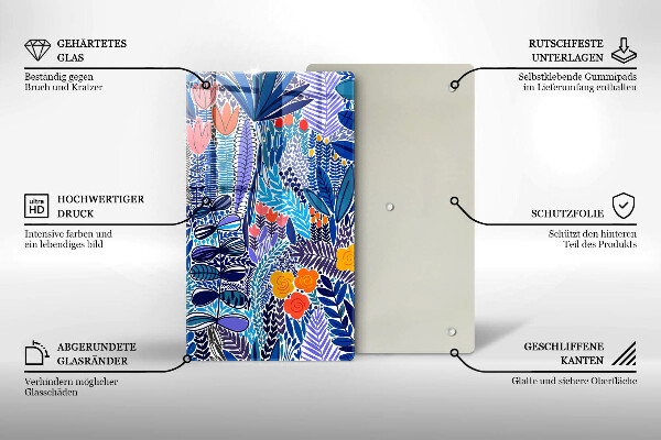 Üveg vágódeszka Festett rét