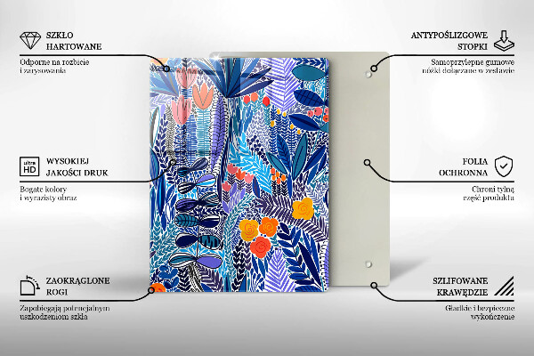 Üveg vágódeszka Festett rét