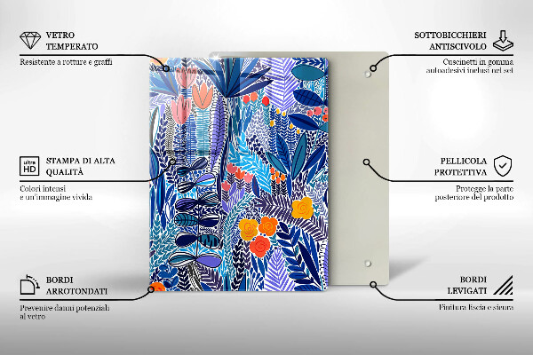 Üveg vágódeszka Festett rét