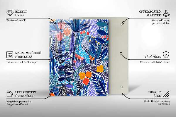 Üveg vágódeszka Festett rét