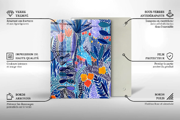 Üveg vágódeszka Festett rét