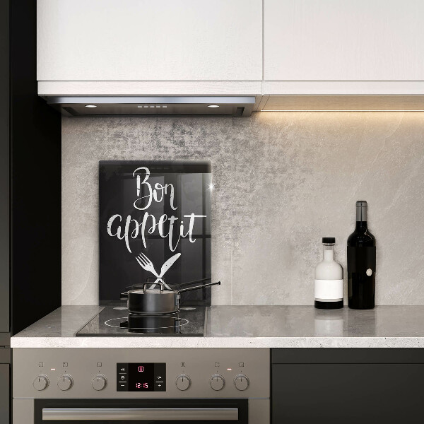 Üveg vágódeszka Bon appetit felirattal