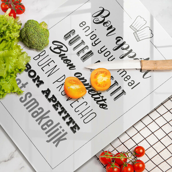 Üveg vágódeszka Konyhai felirat mondván