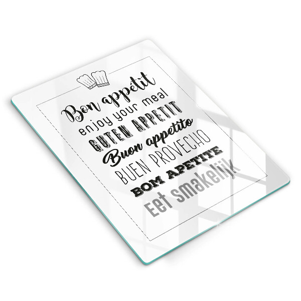 Üveg vágódeszka Konyhai felirat mondván