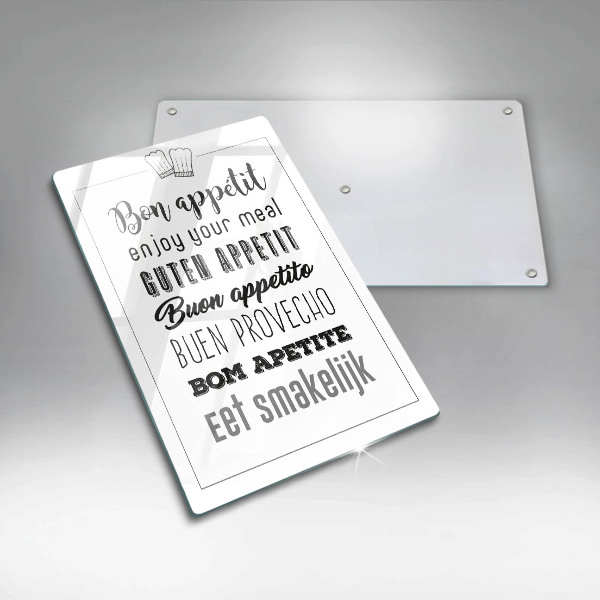 Üveg vágódeszka Konyhai felirat mondván