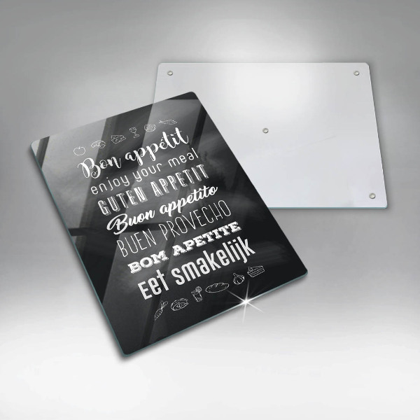 Üveg vágódeszka Konyhai felirat mondván