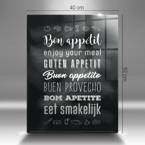 Üveg vágódeszka Konyhai felirat mondván