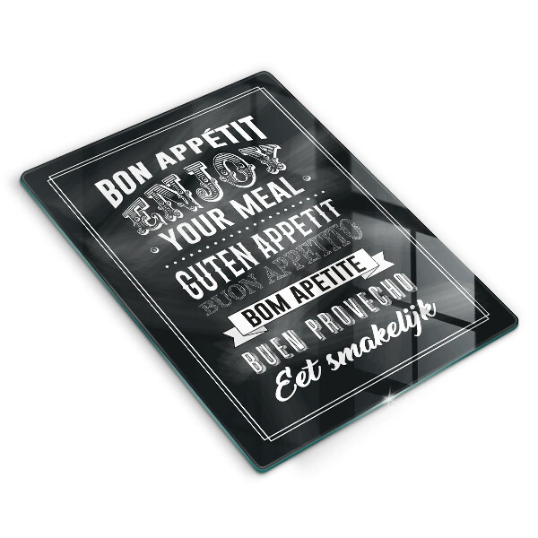 Üveg vágódeszka Felirat a konyhához mondat