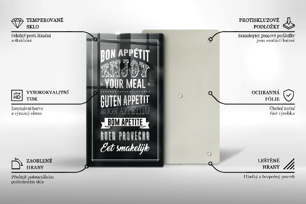 Üveg vágódeszka Felirat a konyhához mondat