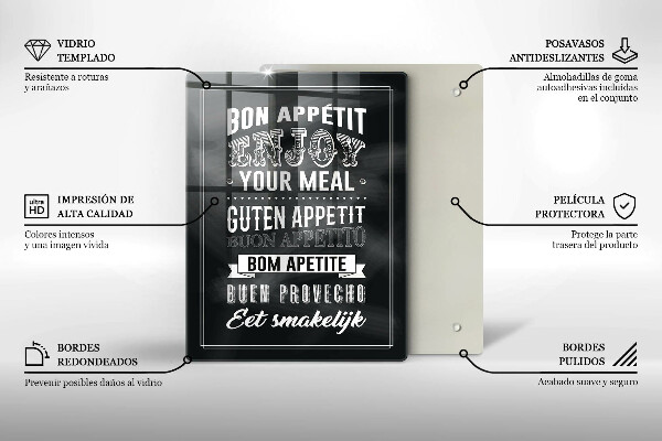 Üveg vágódeszka Felirat a konyhához mondat