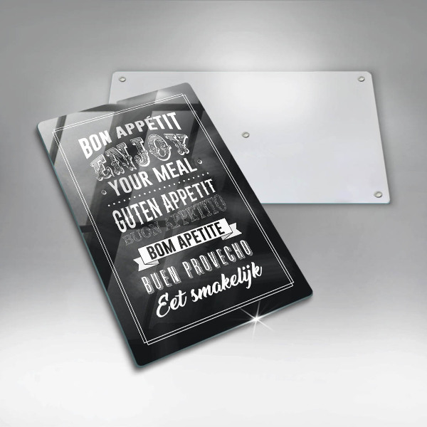 Üveg vágódeszka Felirat a konyhához mondat