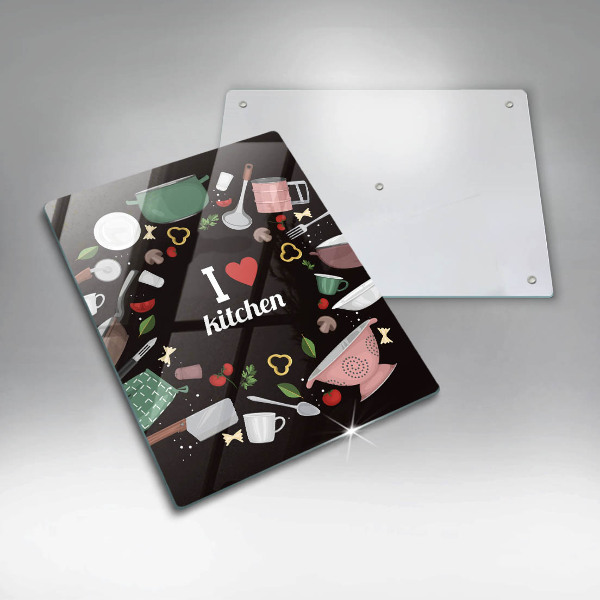 Üveg vágódeszka I love kitchen