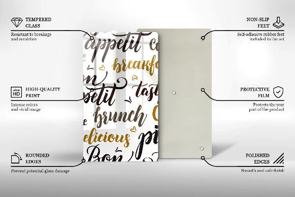 Üveg vágódeszka Bon appetit
