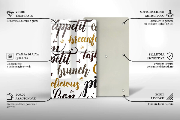 Üveg vágódeszka Bon appetit