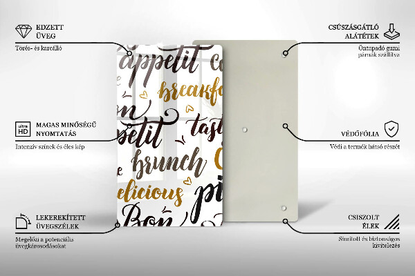 Üveg vágódeszka Bon appetit