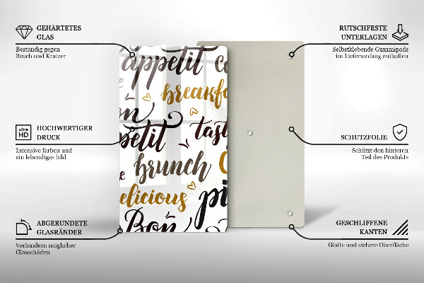 Üveg vágódeszka Bon appetit