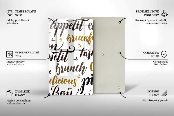 Üveg vágódeszka Bon appetit