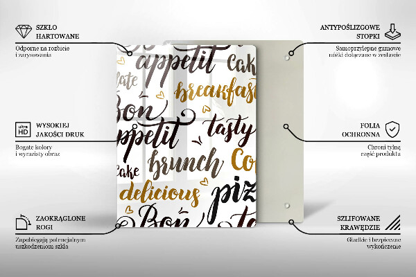 Üveg vágódeszka Bon appetit