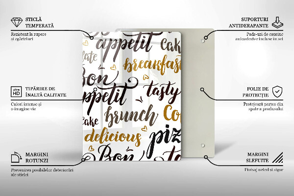 Üveg vágódeszka Bon appetit
