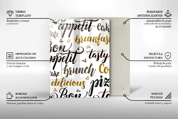 Üveg vágódeszka Bon appetit