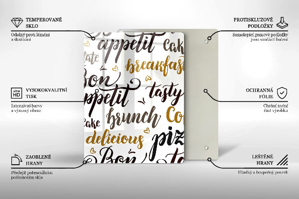 Üveg vágódeszka Bon appetit