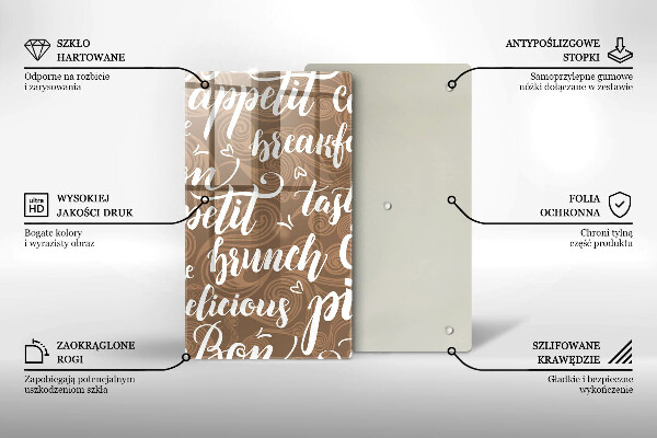 Üveg vágódeszka Bon appetit