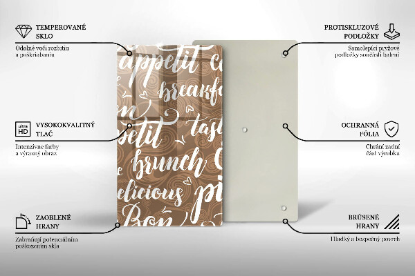 Üveg vágódeszka Bon appetit