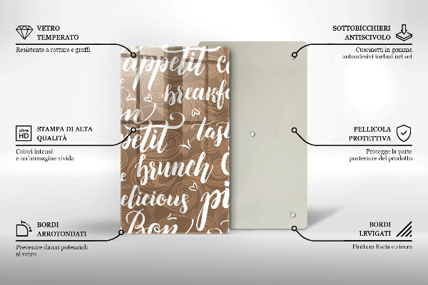 Üveg vágódeszka Bon appetit