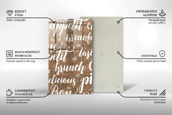 Üveg vágódeszka Bon appetit