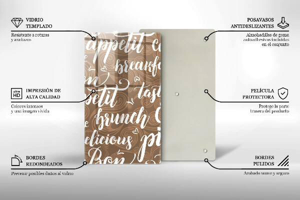 Üveg vágódeszka Bon appetit