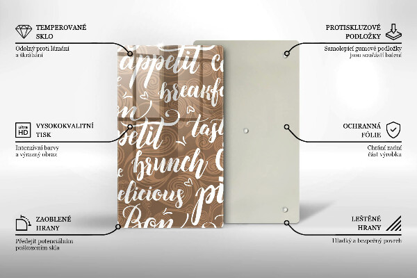 Üveg vágódeszka Bon appetit