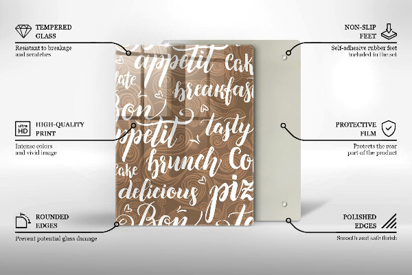 Üveg vágódeszka Bon appetit