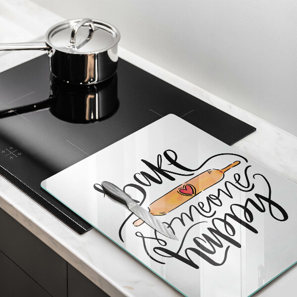 Üveg vágódeszka Bake someone happy