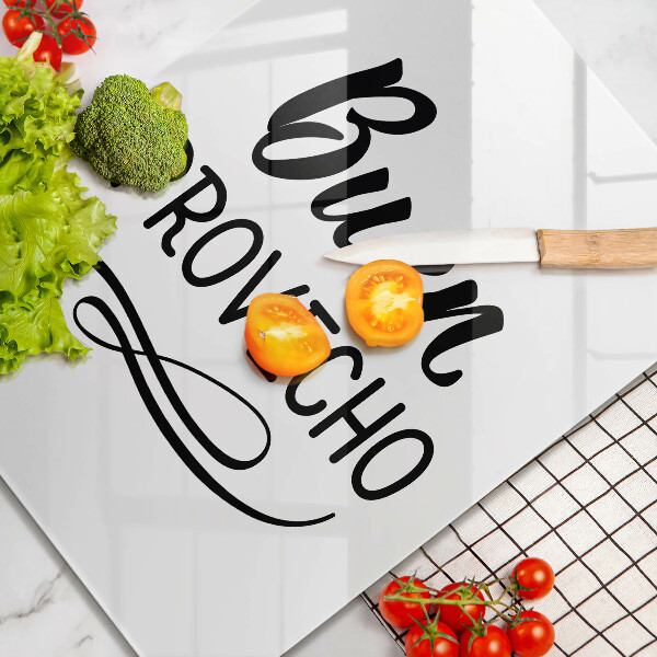 Üveg vágódeszka Buen provecho