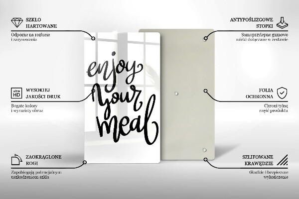 Üveg vágódeszka Enjoy your meal