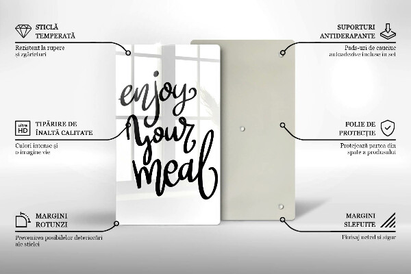 Üveg vágódeszka Enjoy your meal