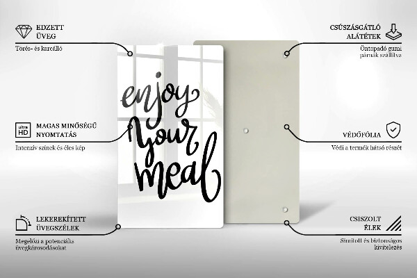 Üveg vágódeszka Enjoy your meal