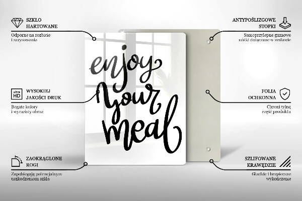 Üveg vágódeszka Enjoy your meal