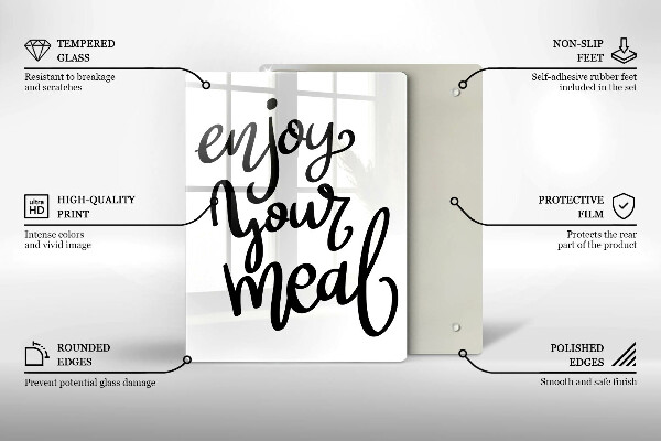 Üveg vágódeszka Enjoy your meal
