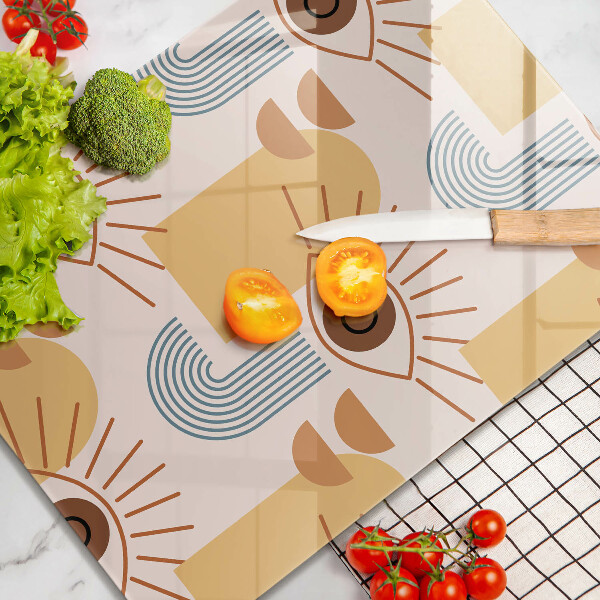 Üveg vágódeszka Boho szem minta