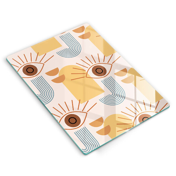 Üveg vágódeszka Boho szem minta