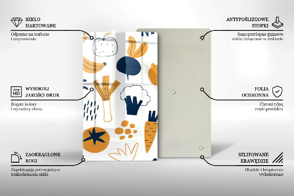 Üveg vágódeszka Élelmiszer illusztráció