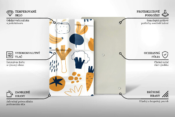 Üveg vágódeszka Élelmiszer illusztráció