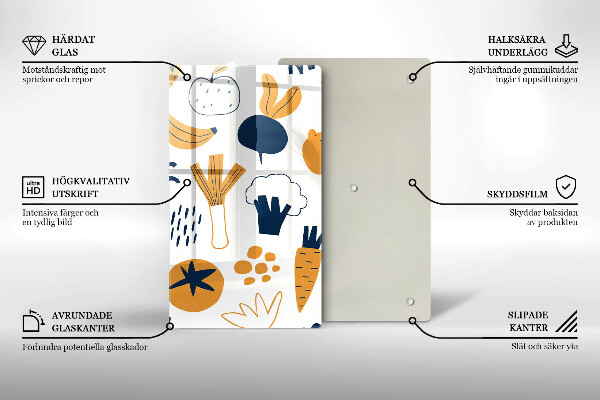 Üveg vágódeszka Élelmiszer illusztráció