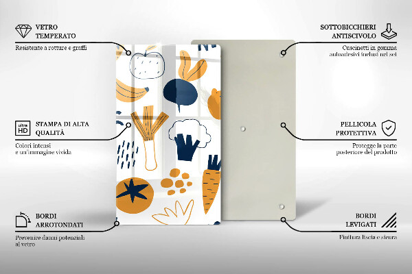 Üveg vágódeszka Élelmiszer illusztráció