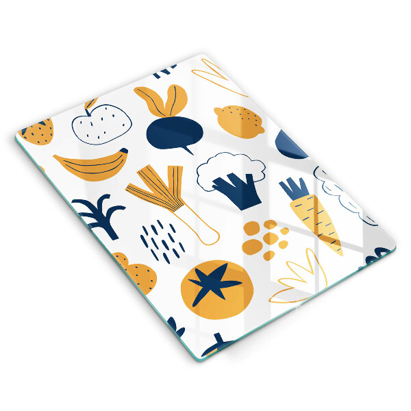 Üveg vágódeszka Élelmiszer illusztráció