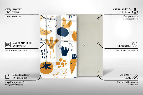 Üveg vágódeszka Élelmiszer illusztráció